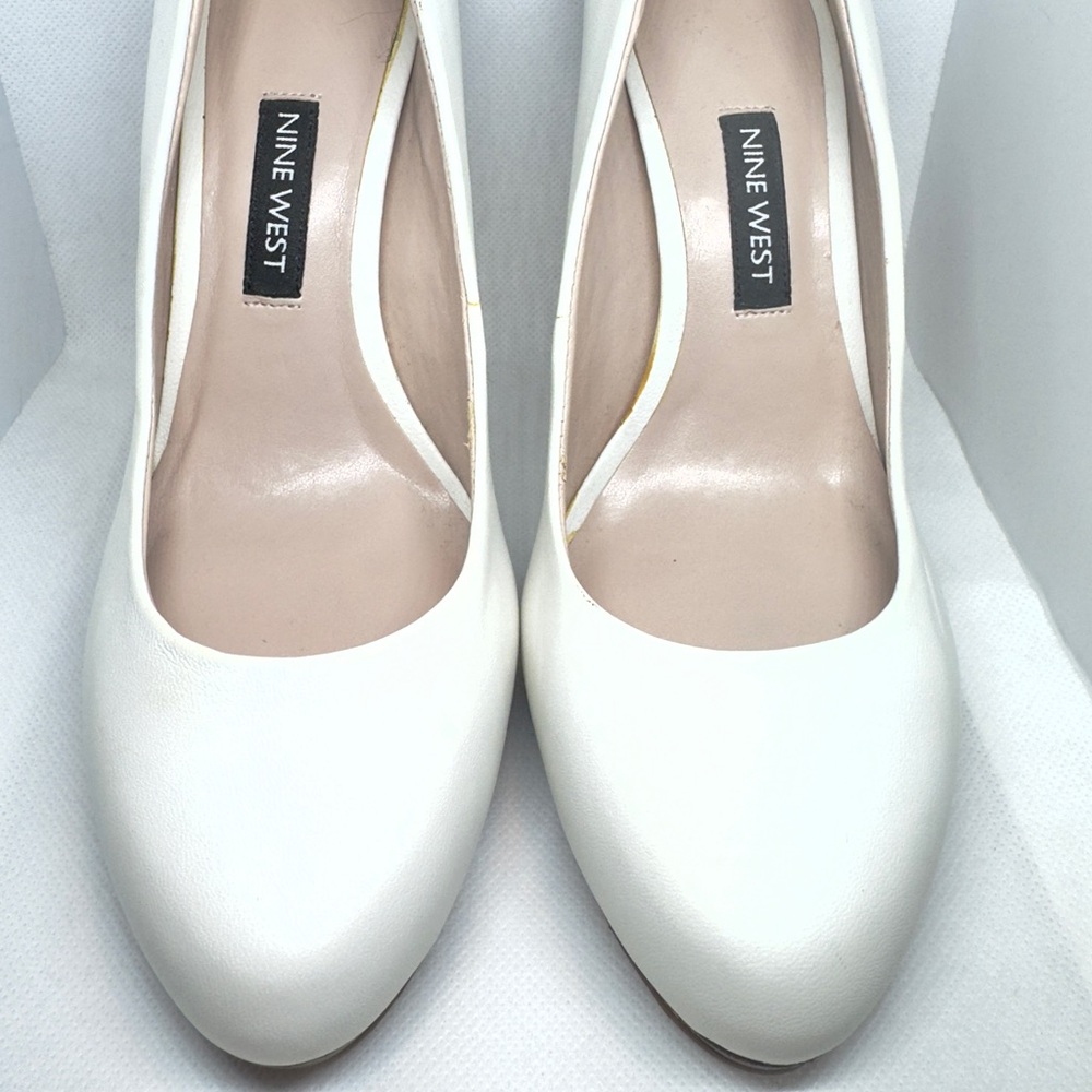 Nine West Women's Classic White Heels Pumps Platform